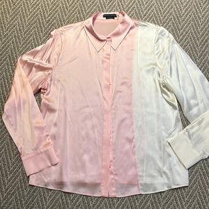 Gently used Alice & Olivia silk blouse. Size XL, pink & cream